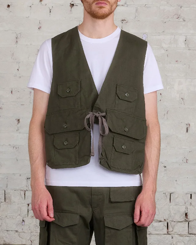 Engineered Garments Fowl Vest Cotton Brush HB Olive