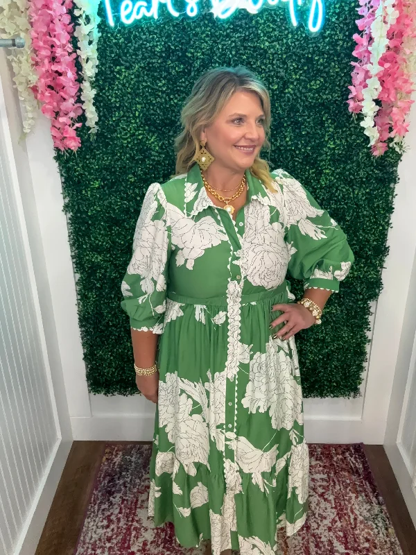Shop and Save Falling Foliage Maxi Dress | Green