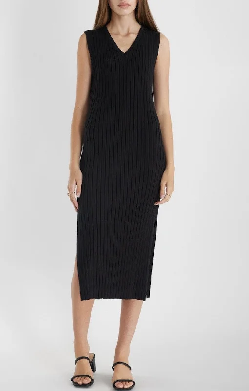 Flash Sale Janessa Black Ribbed Dress