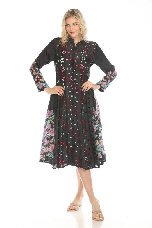 Deal Dash Johnny Was Arini Edgelong Silk Button-Down Midi Dress C36824-E