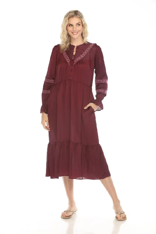 Buy Now Johnny Was Calme Pleated Henley Midi Dress O31123
