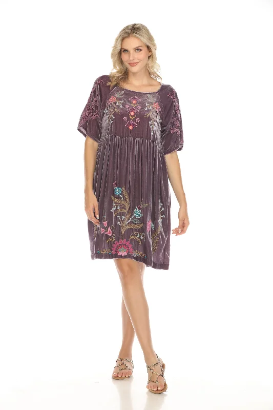 Extra Savings Johnny Was JWLA Sisa Velvet Embroidered Raglan Dress J33224 Boho Chic *