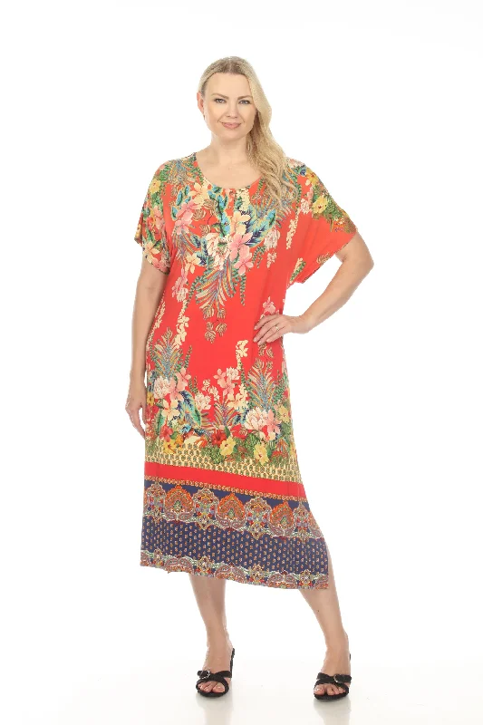 Limited Edition Johnny Was Rapsodia Floral Maxi Henley Dress T33023 Boho Chic