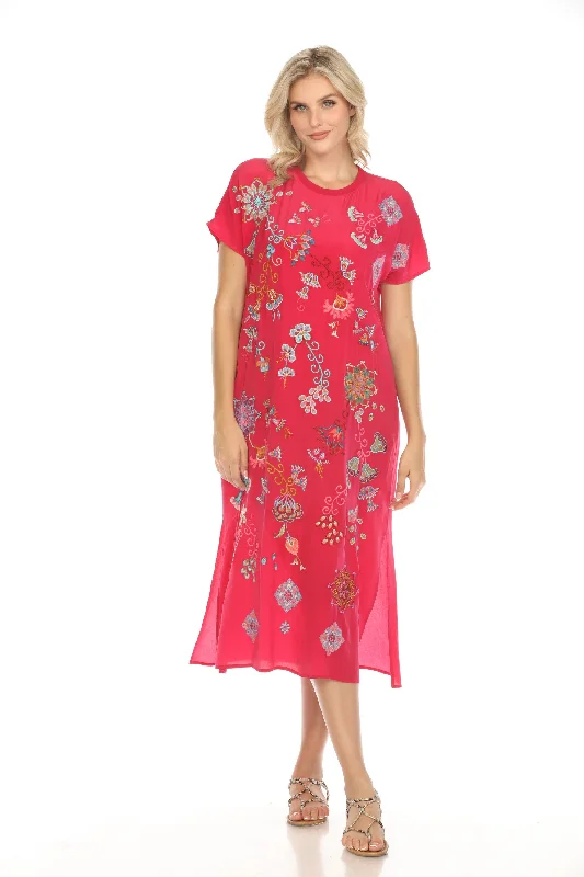 Exclusive Online Offer Johnny Was Workshop Alesa Relaxed Silk Midi Dress W38524 Boho Chic *