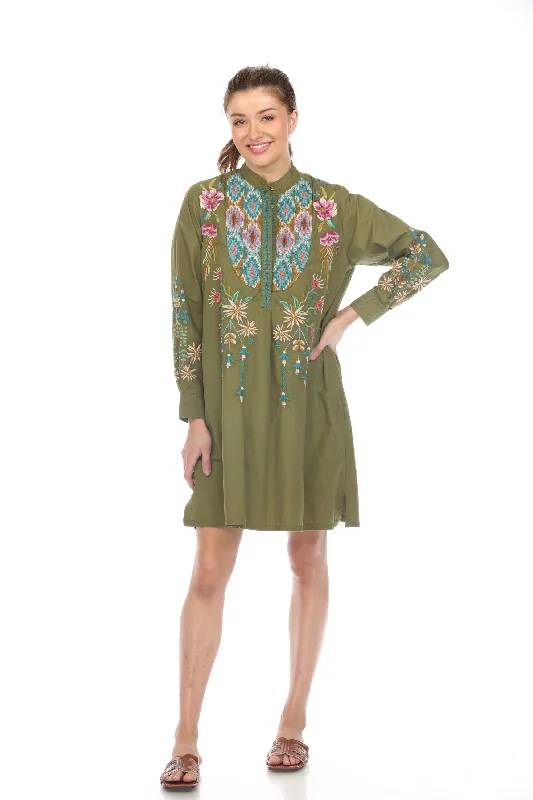 Crazy Deals Johnny Was Workshop Gabriella Tuxedo Yoke Shirt Dress W32423-E Boho Chic *
