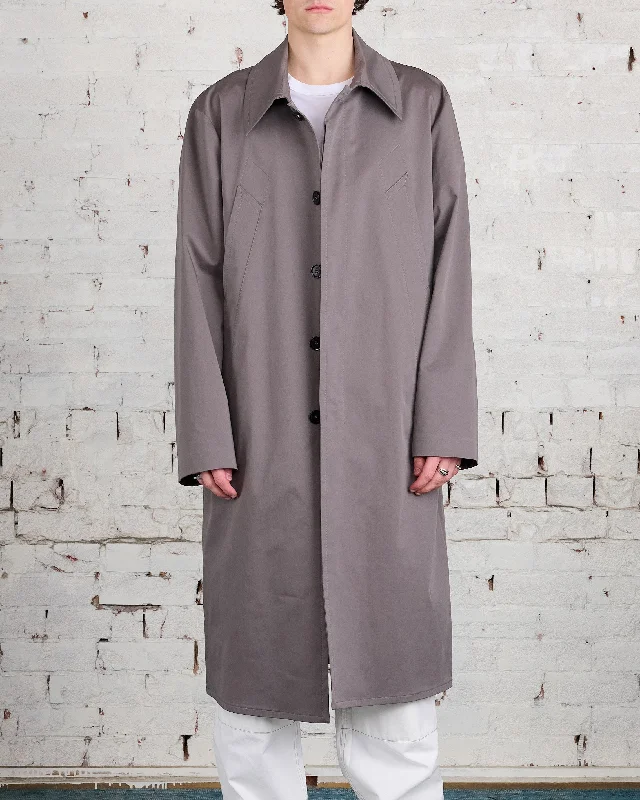 MM6 Maison Margiela Cotton Twill Trench Coat Taupe