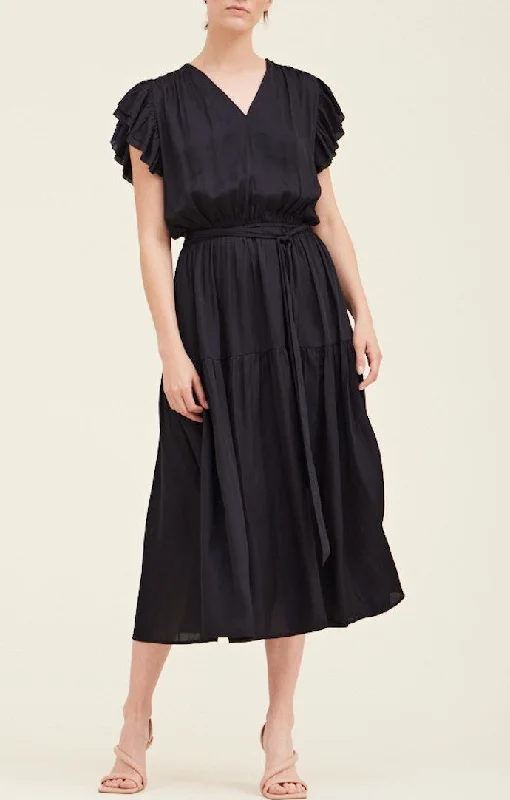 Year-End Sale Marilyn Black Satin Dress