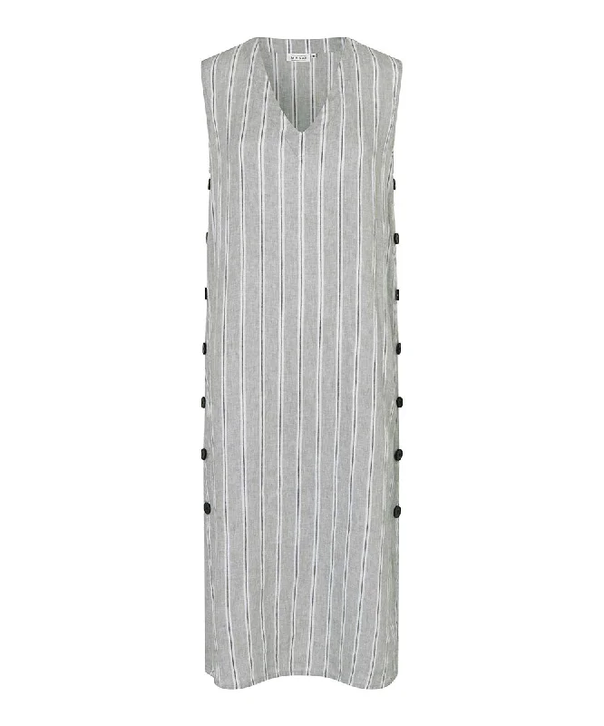 Massive Deals Nukus Linen Striped Dress