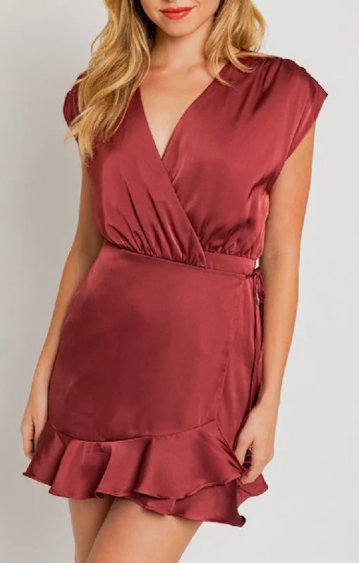 Quick Sale Ryla Rose Satin Mini Dress