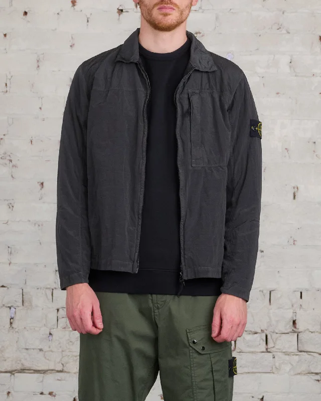 Stone Island Iridescent Nylon Metal Overshirt Lead Grey