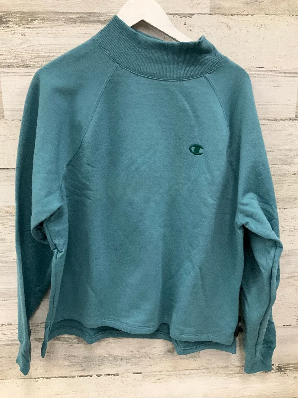 Super Deal Athletic Sweatshirt Collar By Champion In Aqua, Size: Xl