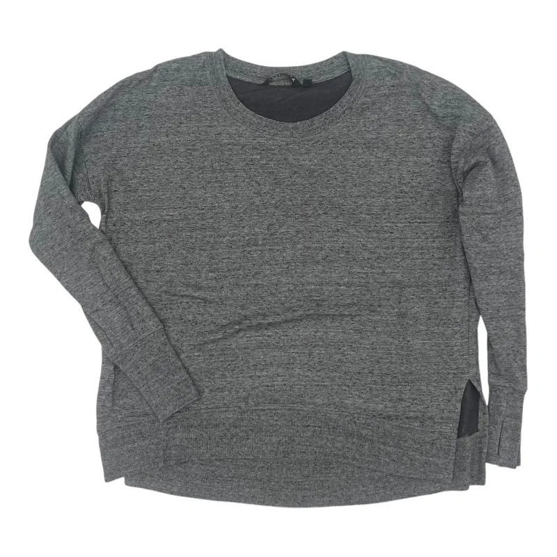 Clearance Items Athletic Sweatshirt Crewneck By Athleta In Grey, Size:L