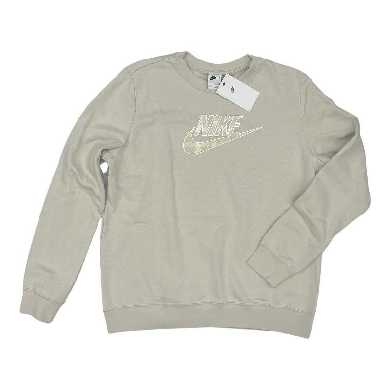Discount Deals Athletic Sweatshirt Crewneck By Nike Apparel In Cream, Size:L
