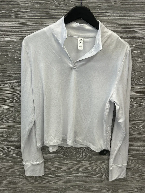 Year-End Clearance Athletic Top Long Sleeve Collar By 90 Degrees By Reflex In White, Size: M