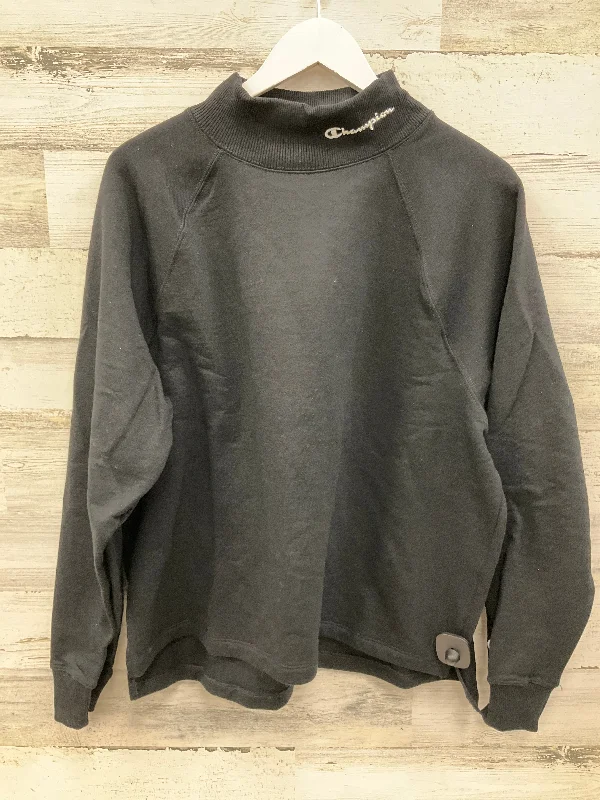 Time-Limited Offer Athletic Top Long Sleeve Collar By Champion In Black, Size: Xl