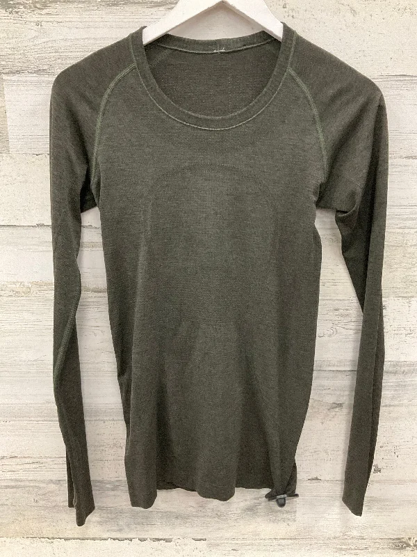 Overstock Sale Athletic Top Long Sleeve Crewneck By Lululemon In Green, Size: 6