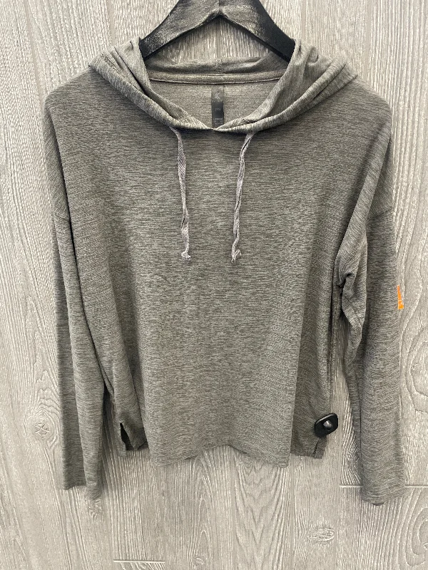 Price Slash Athletic Top Long Sleeve Hoodie By Kyodan In Grey, Size: S