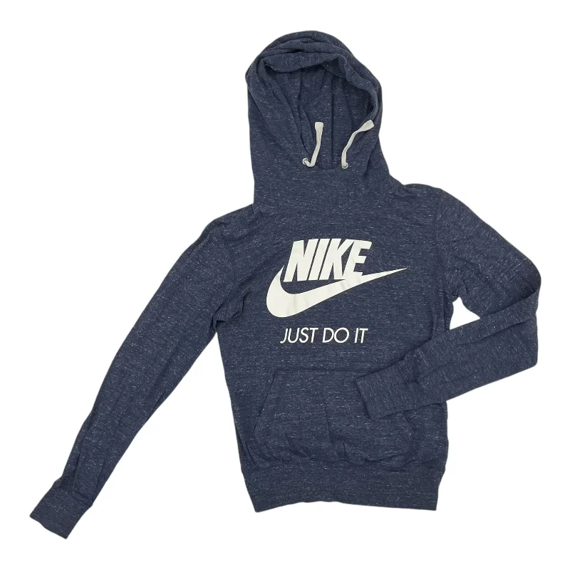 Super Sale Athletic Top Ls Hoodie By Nike Apparel In Blue, Size:S