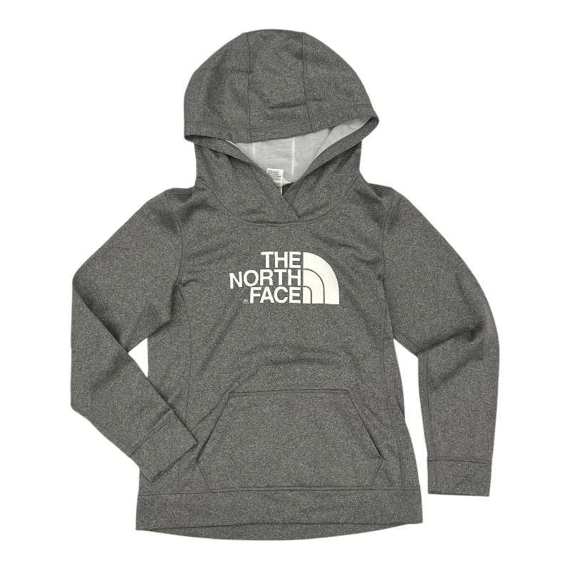 Blowout Deals Athletic Top Ls Hoodie By The North Face In Grey, Size:M