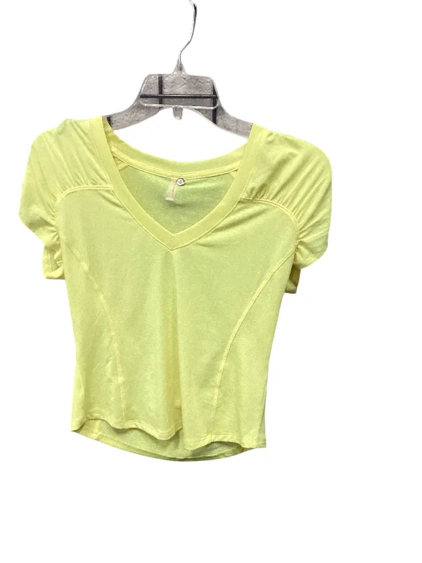 Can't Be Beat Athletic Top Short Sleeve By Free People In Yellow, Size: S