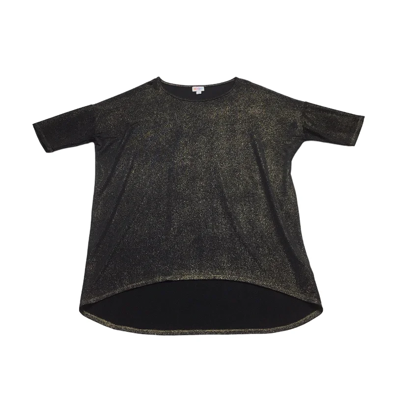 Super Sale Black & Gold Top Short Sleeve Lularoe, Size L