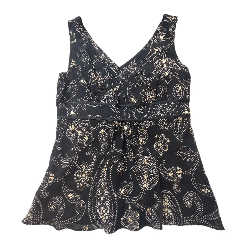 Price Cut Black & Gold Top Sleeveless Ann Taylor, Size 4