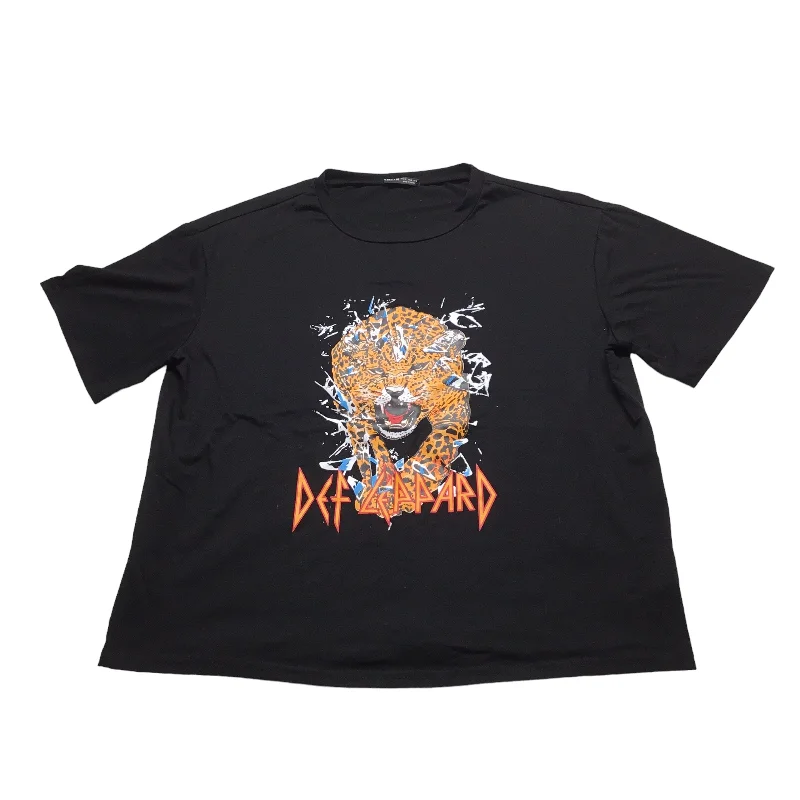 Exclusive Online Offer Black & Orange Top Short Sleeve Shein, Size M
