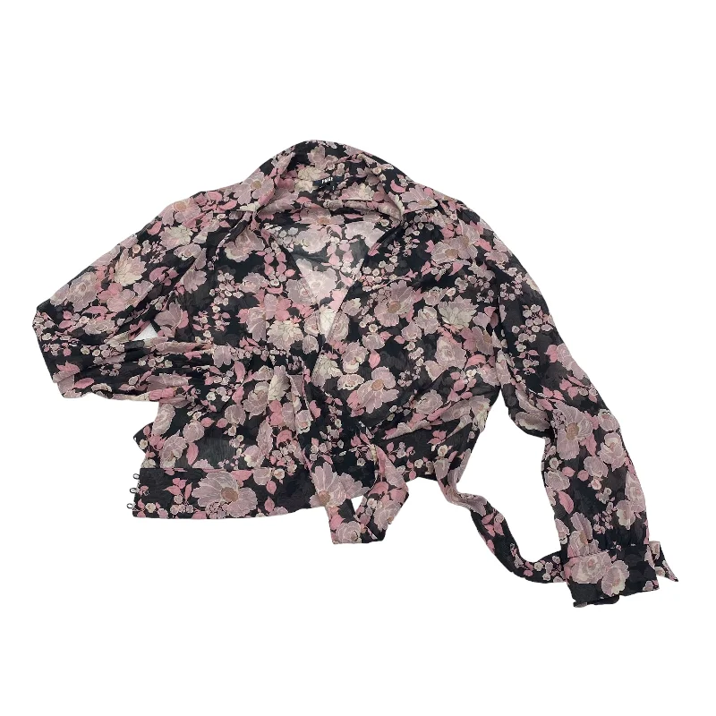 Limited Quantity BLACK & PINK BLOUSE LS by PAIGE Size:M