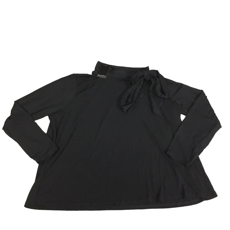 Super Sale Black Top Long Sleeve Eloquii, Size 2x