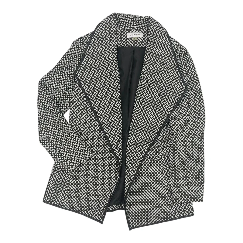 Sneak Peek Sale Blazer By Calvin Klein In Black & White, Size:M