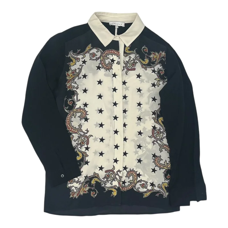 The Best Prices Blouse Designer By Sandro In Black & Cream, Size:S