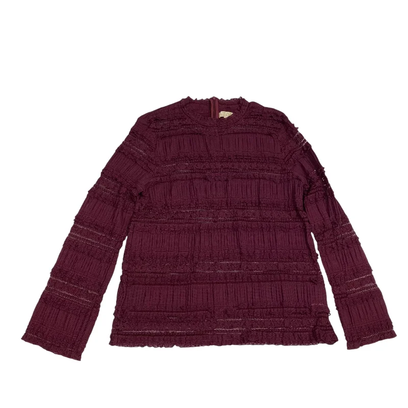 Doorbuster Deal Blouse Long Sleeve By By Timo In Red, Size: L