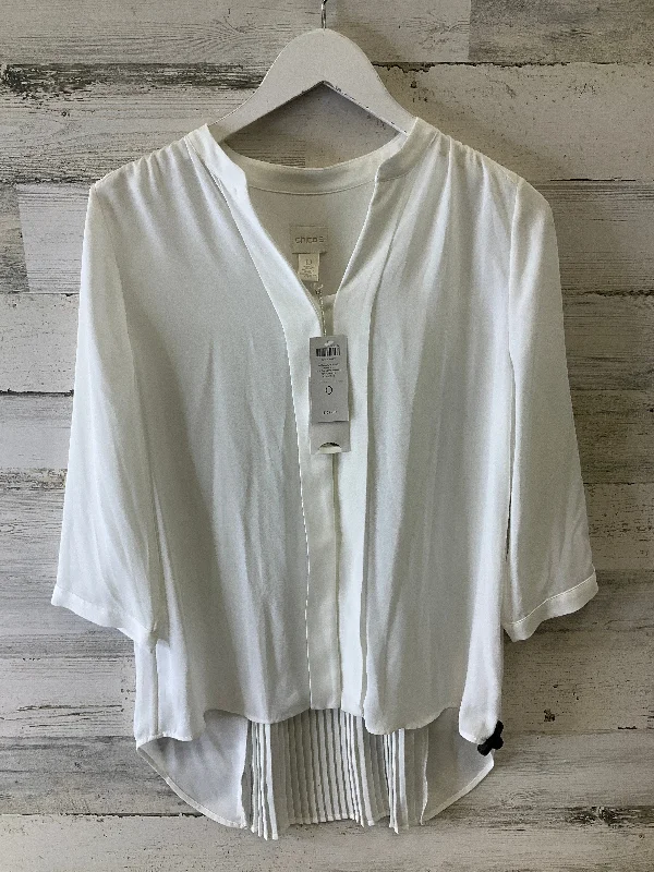 Deal Dash Blouse Long Sleeve By Chicos In White, Size: S