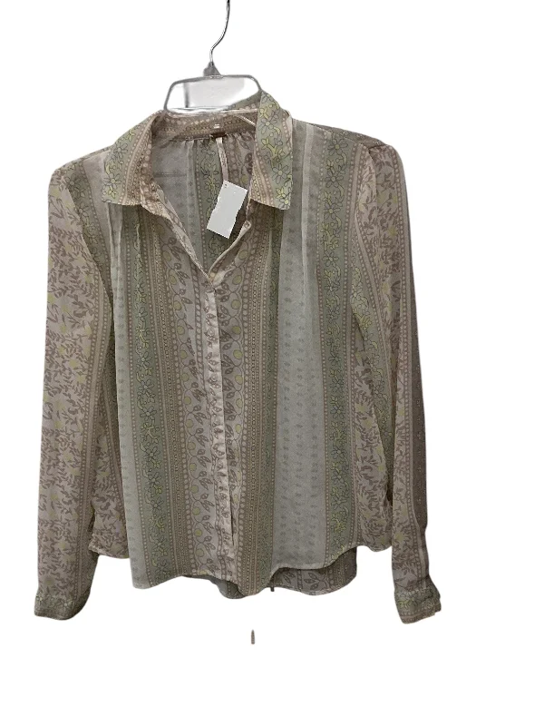 Blowout Sale Blouse Long Sleeve By Free People In Green, Size: Xs