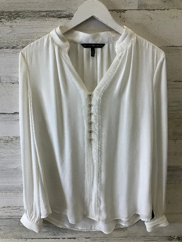 Can't Be Beat Blouse Long Sleeve By White House Black Market In White, Size: S