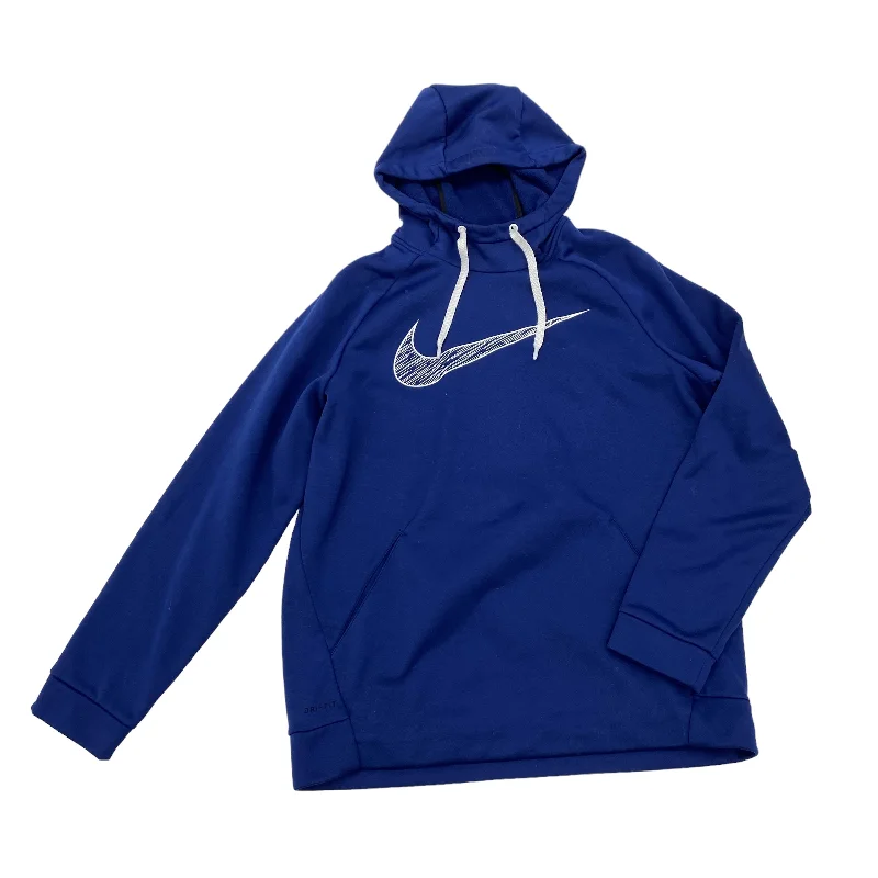 Super Savings BLUE ATHLETIC SWEATSHIRT HOODIE by NIKE APPAREL Size:L