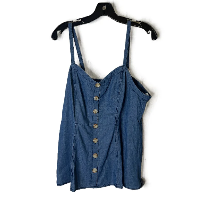 Today’s Deal Blue Denim Top Sleeveless By Torrid, Size: M