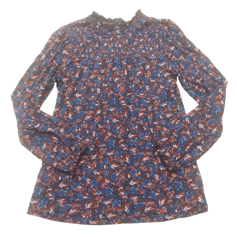 Super Sale Blue Red Top Long Sleeve Lucky Brand, Size S