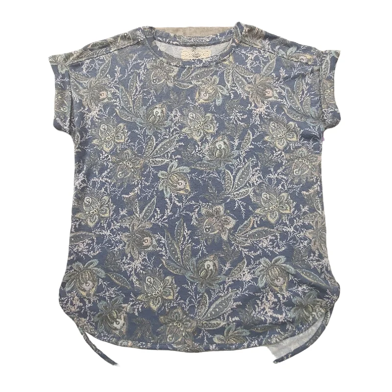 Season Finale Sale Blue Top Short Sleeve Cupio, Size L