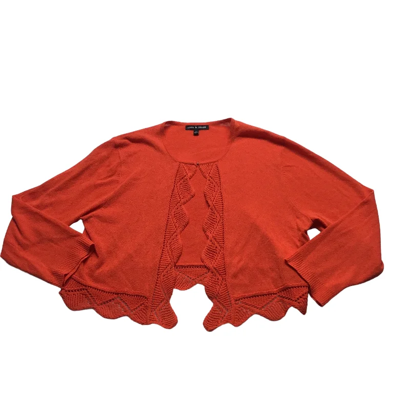 Discount Deals Cardigan By Cable And Gauge In Orange, Size: Xl