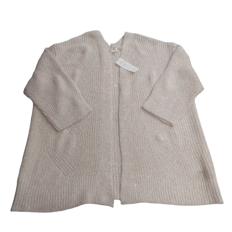 Overstock Sale Cardigan By Cmc In Beige, Size: 2x