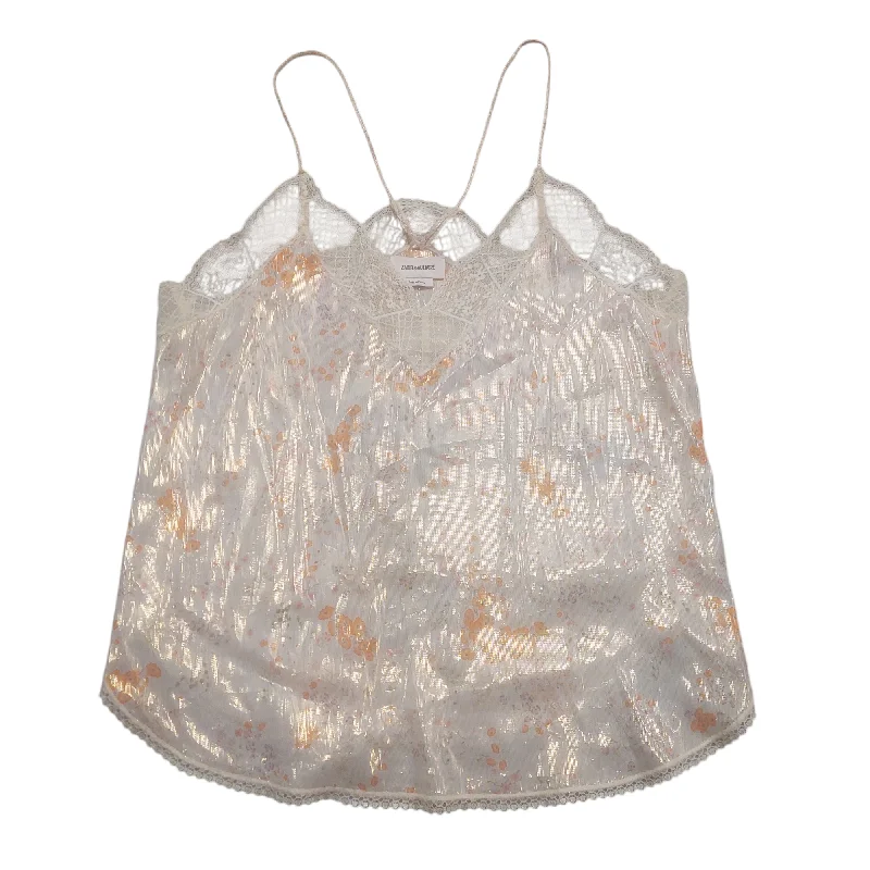 Flash Sale Cream & Orange Top Sleeveless Zadig And Voltaire, Size S