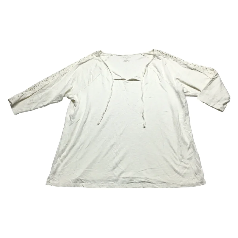 Today’s Deal Cream Top Long Sleeve Talbots, Size 2x
