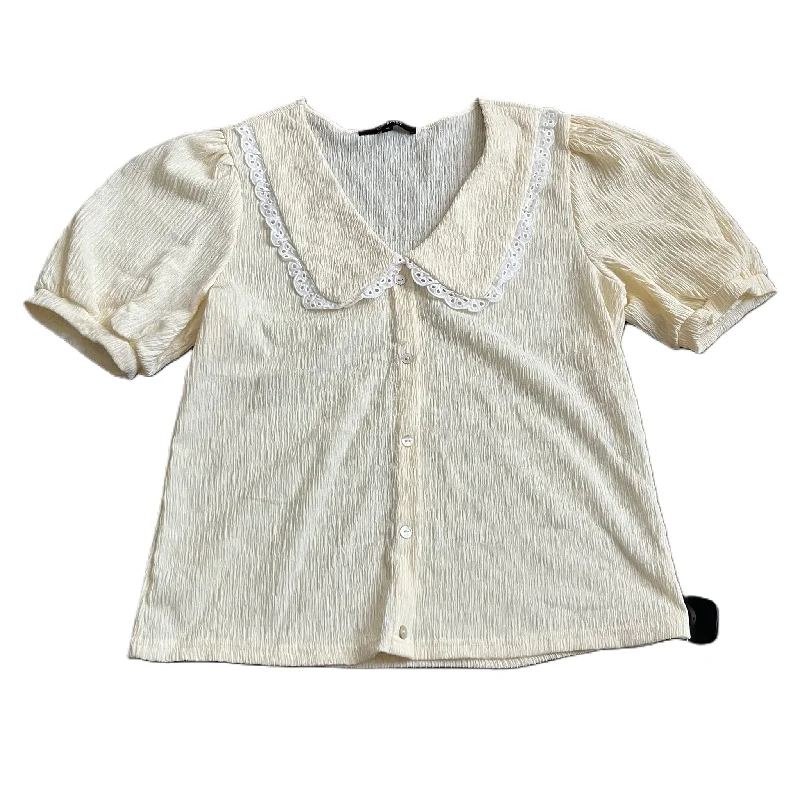 Special Discount Cream Top Short Sleeve By Ava Rose, Size: Xl
