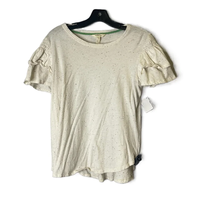 Sneak Peek Sale Cream Top Short Sleeve By Matilda Jane, Size: L