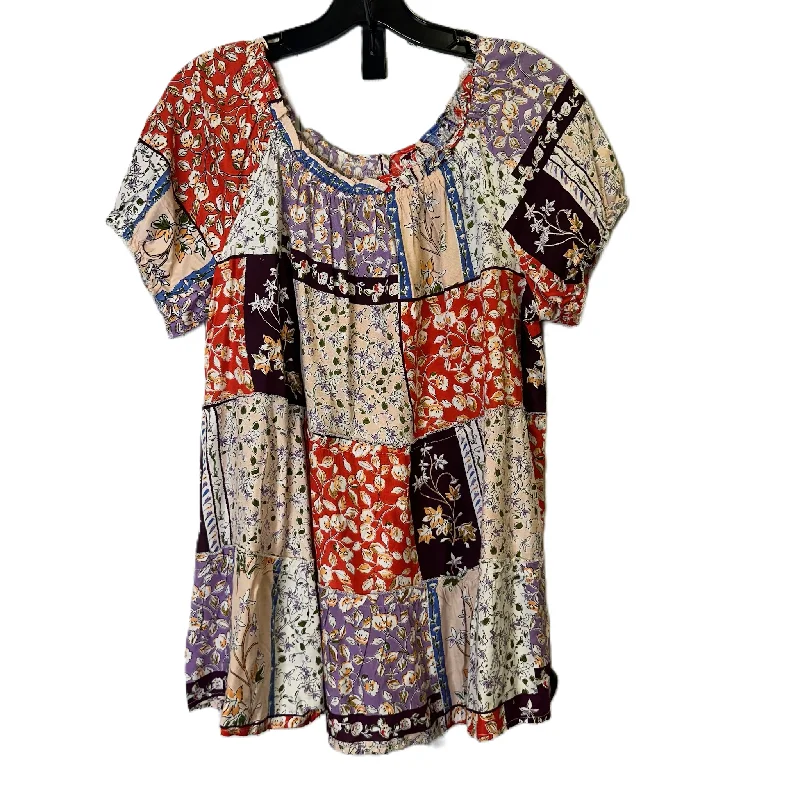 Buy More, Save More Floral Print Top Short Sleeve By Cato, Size: L