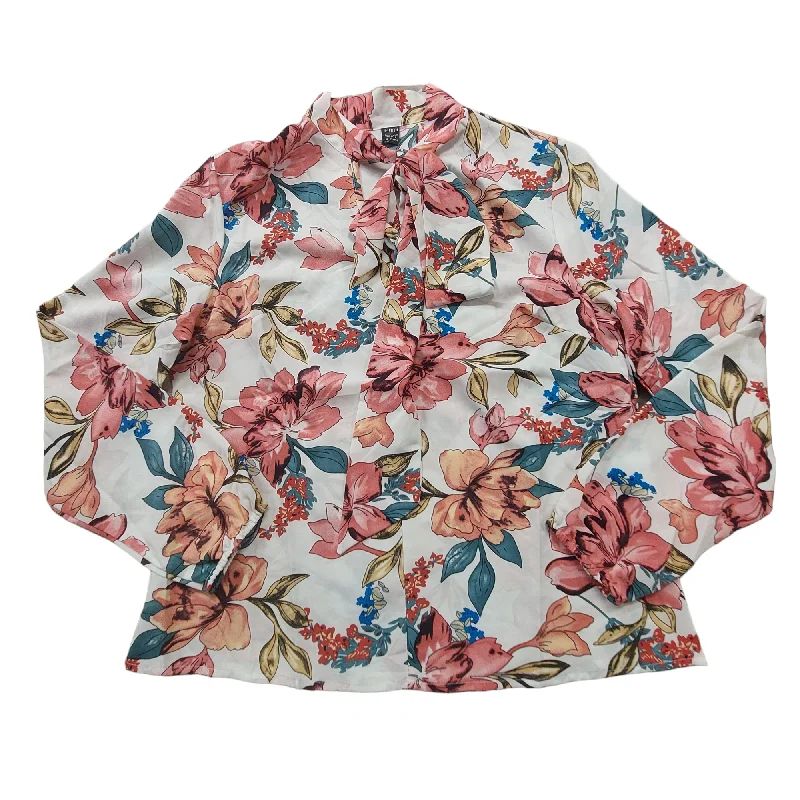 Year-End Clearance Floral Top Long Sleeve Sheilay, Size M