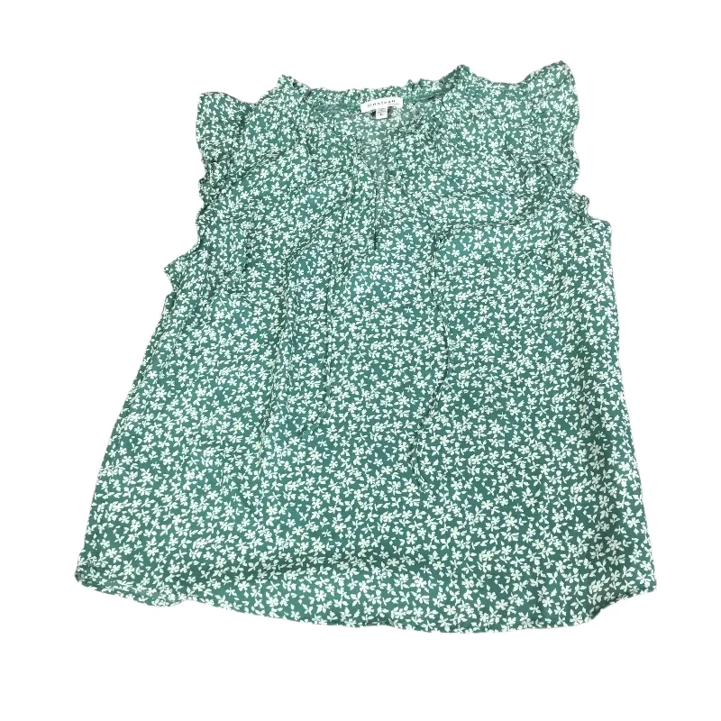 Now or Never Green Top Sleeveless Monteau, Size L
