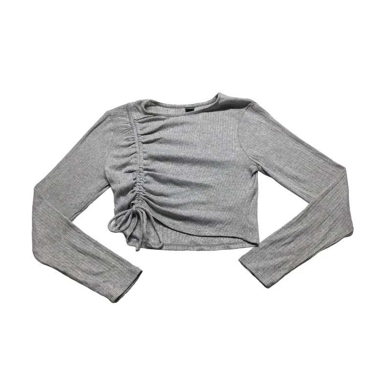 Final Sale Grey Top Long Sleeve Wild Fable, Size L