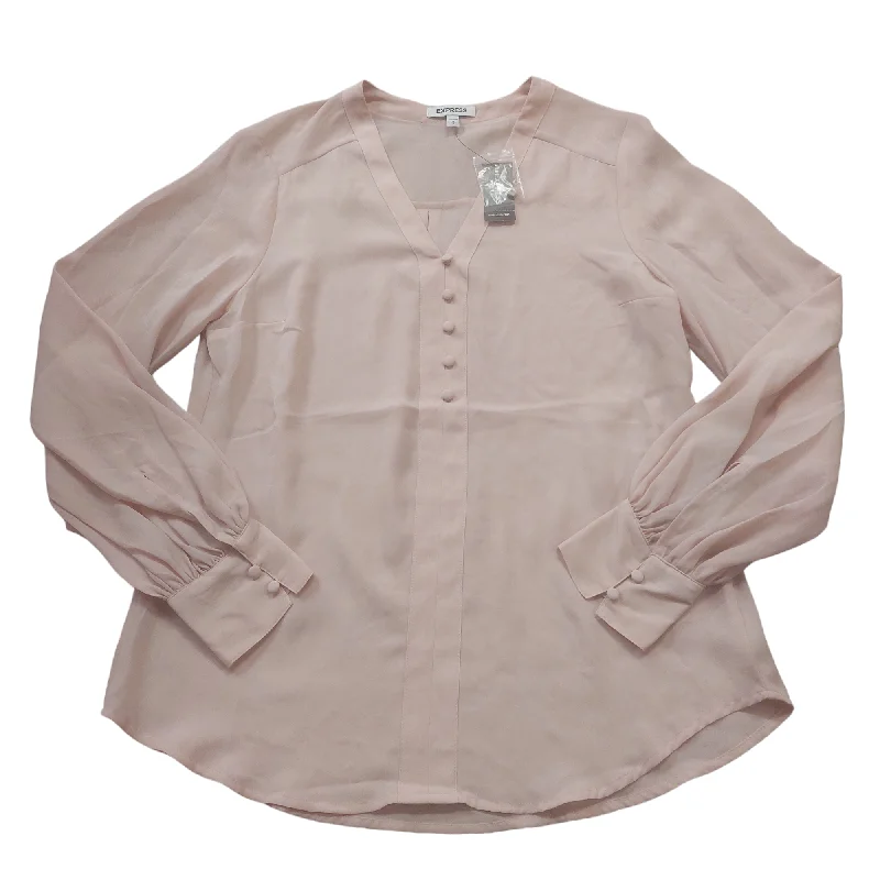 One-DAY Sale Light Pink Top Long Sleeve Express, Size M